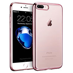 Funda Bumper Silicona Transparente T01 para Apple iPhone 7 Plus Rosa