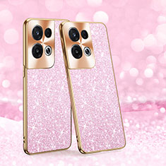 Funda Bumper Silicona y Plastico Carcasa Frontal y Trasera 360 Grados Bling-Bling GS1 para Oppo Reno8 Pro+ Plus 5G Rosa