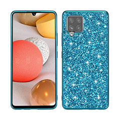 Funda Bumper Silicona y Plastico Carcasa Frontal y Trasera 360 Grados Bling-Bling para Samsung Galaxy A42 5G Azul Cielo