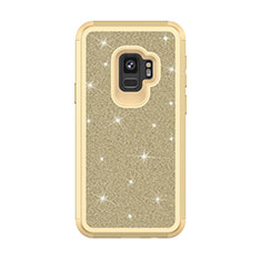 Funda Bumper Silicona y Plastico Carcasa Frontal y Trasera 360 Grados Bling-Bling para Samsung Galaxy S9 Multicolor