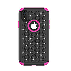 Funda Bumper Silicona y Plastico Carcasa Frontal y Trasera 360 Grados Bling-Bling U01 para Apple iPhone XR Multicolor