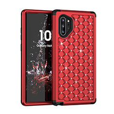 Funda Bumper Silicona y Plastico Carcasa Frontal y Trasera 360 Grados Bling-Bling U01 para Samsung Galaxy Note 10 Plus 5G Rojo