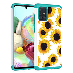 Funda Bumper Silicona y Plastico Carcasa Frontal y Trasera 360 Grados JX1 para Samsung Galaxy A51 5G Amarillo