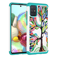 Funda Bumper Silicona y Plastico Carcasa Frontal y Trasera 360 Grados JX1 para Samsung Galaxy A71 4G A715 Verde