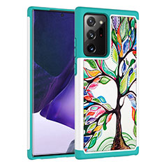 Funda Bumper Silicona y Plastico Carcasa Frontal y Trasera 360 Grados JX1 para Samsung Galaxy Note 20 Ultra 5G Verde