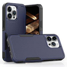 Funda Bumper Silicona y Plastico Carcasa Frontal y Trasera 360 Grados MQ1 para Apple iPhone 13 Pro Azul