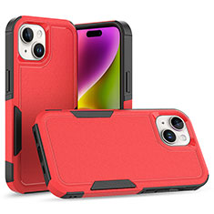 Funda Bumper Silicona y Plastico Carcasa Frontal y Trasera 360 Grados MQ1 para Apple iPhone 14 Plus Rojo