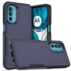 Funda Bumper Silicona y Plastico Carcasa Frontal y Trasera 360 Grados MQ1 para Motorola MOTO G52 Azul
