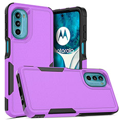 Funda Bumper Silicona y Plastico Carcasa Frontal y Trasera 360 Grados MQ1 para Motorola MOTO G52 Morado