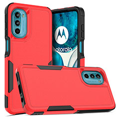 Funda Bumper Silicona y Plastico Carcasa Frontal y Trasera 360 Grados MQ1 para Motorola Moto G82 5G Rojo