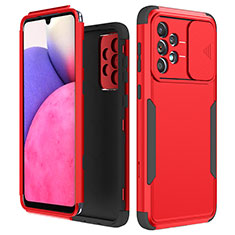 Funda Bumper Silicona y Plastico Carcasa Frontal y Trasera 360 Grados MQ1 para Samsung Galaxy A33 5G Rojo