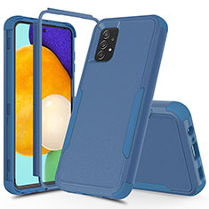 Funda Bumper Silicona y Plastico Carcasa Frontal y Trasera 360 Grados MQ1 para Samsung Galaxy A52 5G Azul
