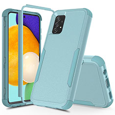 Funda Bumper Silicona y Plastico Carcasa Frontal y Trasera 360 Grados MQ1 para Samsung Galaxy A52 5G Azul Claro