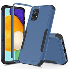 Funda Bumper Silicona y Plastico Carcasa Frontal y Trasera 360 Grados MQ1 para Samsung Galaxy A52 5G Azul y Negro