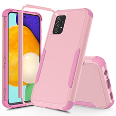 Funda Bumper Silicona y Plastico Carcasa Frontal y Trasera 360 Grados MQ1 para Samsung Galaxy A52 5G Oro Rosa