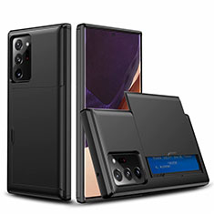 Funda Bumper Silicona y Plastico Carcasa Frontal y Trasera 360 Grados N01 para Samsung Galaxy Note 20 Ultra 5G Negro