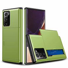 Funda Bumper Silicona y Plastico Carcasa Frontal y Trasera 360 Grados N01 para Samsung Galaxy Note 20 Ultra 5G Verde
