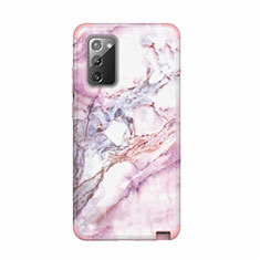 Funda Bumper Silicona y Plastico Carcasa Frontal y Trasera 360 Grados N02 para Samsung Galaxy Note 20 5G Rosa