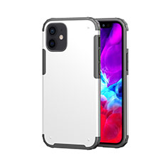 Funda Bumper Silicona y Plastico Carcasa Frontal y Trasera 360 Grados para Apple iPhone 12 Blanco