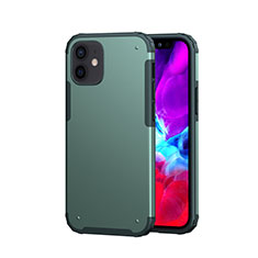 Funda Bumper Silicona y Plastico Carcasa Frontal y Trasera 360 Grados para Apple iPhone 12 Verde Noche