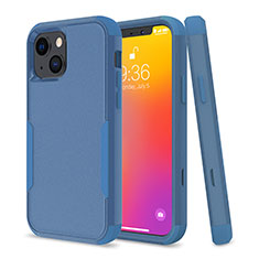 Funda Bumper Silicona y Plastico Carcasa Frontal y Trasera 360 Grados para Apple iPhone 13 Azul