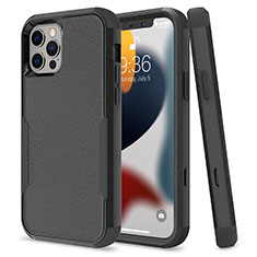 Funda Bumper Silicona y Plastico Carcasa Frontal y Trasera 360 Grados para Apple iPhone 13 Pro Max Negro