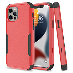 Funda Bumper Silicona y Plastico Carcasa Frontal y Trasera 360 Grados para Apple iPhone 13 Pro Max Rojo