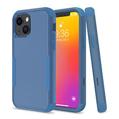 Funda Bumper Silicona y Plastico Carcasa Frontal y Trasera 360 Grados para Apple iPhone 14 Azul