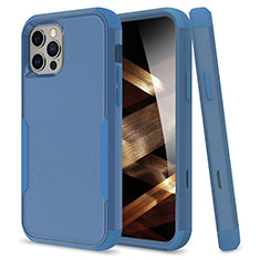 Funda Bumper Silicona y Plastico Carcasa Frontal y Trasera 360 Grados para Apple iPhone 14 Pro Azul