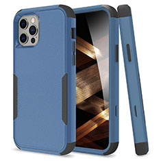 Funda Bumper Silicona y Plastico Carcasa Frontal y Trasera 360 Grados para Apple iPhone 14 Pro Azul y Negro