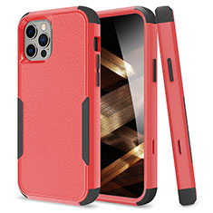 Funda Bumper Silicona y Plastico Carcasa Frontal y Trasera 360 Grados para Apple iPhone 14 Pro Max Rojo