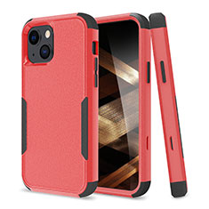 Funda Bumper Silicona y Plastico Carcasa Frontal y Trasera 360 Grados para Apple iPhone 15 Rojo