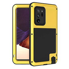 Funda Bumper Silicona y Plastico Carcasa Frontal y Trasera 360 Grados para Samsung Galaxy Note 20 Ultra 5G Amarillo