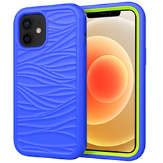 Funda Bumper Silicona y Plastico Carcasa Frontal y Trasera 360 Grados R01 para Apple iPhone 12 Mini Azul