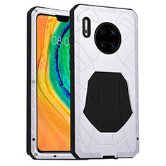 Funda Bumper Silicona y Plastico Carcasa Frontal y Trasera 360 Grados R01 para Huawei Mate 30 5G Plata