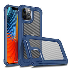 Funda Bumper Silicona y Plastico Carcasa Frontal y Trasera 360 Grados R02 para Apple iPhone 12 Pro Azul