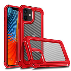 Funda Bumper Silicona y Plastico Carcasa Frontal y Trasera 360 Grados R02 para Apple iPhone 12 Rojo