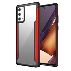 Funda Bumper Silicona y Plastico Carcasa Frontal y Trasera 360 Grados R02 para Samsung Galaxy Note 20 5G Rojo