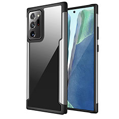 Funda Bumper Silicona y Plastico Carcasa Frontal y Trasera 360 Grados R02 para Samsung Galaxy Note 20 Ultra 5G Plata