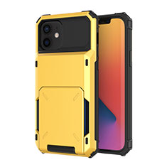 Funda Bumper Silicona y Plastico Carcasa Frontal y Trasera 360 Grados R03 para Apple iPhone 12 Amarillo