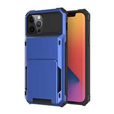 Funda Bumper Silicona y Plastico Carcasa Frontal y Trasera 360 Grados R03 para Apple iPhone 12 Pro Azul