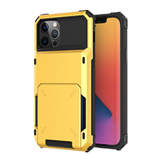 Funda Bumper Silicona y Plastico Carcasa Frontal y Trasera 360 Grados R03 para Apple iPhone 12 Pro Max Amarillo