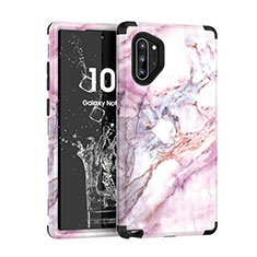 Funda Bumper Silicona y Plastico Carcasa Frontal y Trasera 360 Grados U01 para Samsung Galaxy Note 10 Plus 5G Negro