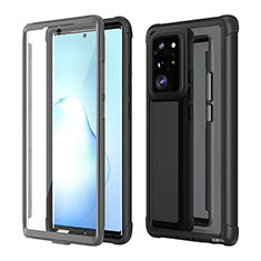 Funda Bumper Silicona y Plastico Carcasa Frontal y Trasera 360 Grados U01 para Samsung Galaxy Note 20 Ultra 5G Negro