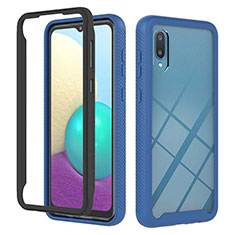 Funda Bumper Silicona y Plastico Carcasa Frontal y Trasera 360 Grados U03 para Samsung Galaxy M02 Azul
