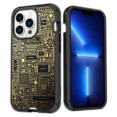 Funda Bumper Silicona y Plastico Carcasa Frontal y Trasera 360 Grados YJ3 para Apple iPhone 13 Pro Negro