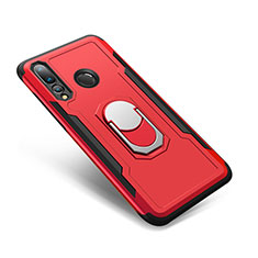 Funda Bumper Silicona y Plastico Mate Carcasa con Anillo de dedo Soporte A01 para Huawei Nova 4 Rojo