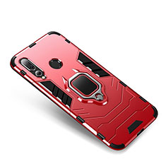 Funda Bumper Silicona y Plastico Mate Carcasa con Anillo de dedo Soporte para Huawei Nova 4 Rojo