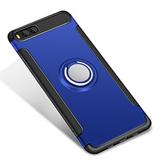 Funda Bumper Silicona y Plastico Mate Carcasa con Anillo de dedo Soporte para Xiaomi Mi 6 Azul