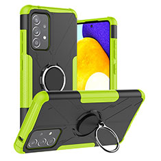 Funda Bumper Silicona y Plastico Mate Carcasa con Magnetico Anillo de dedo Soporte J01X para Samsung Galaxy A52 5G Verde